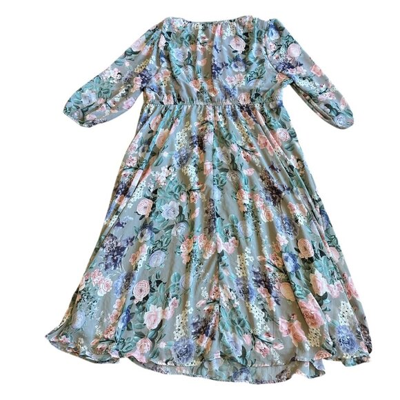 Torrid Tea Length Chiffon Front Tie Dress Floral Print Wedding Guest Size 2X - Picture 7 of 12